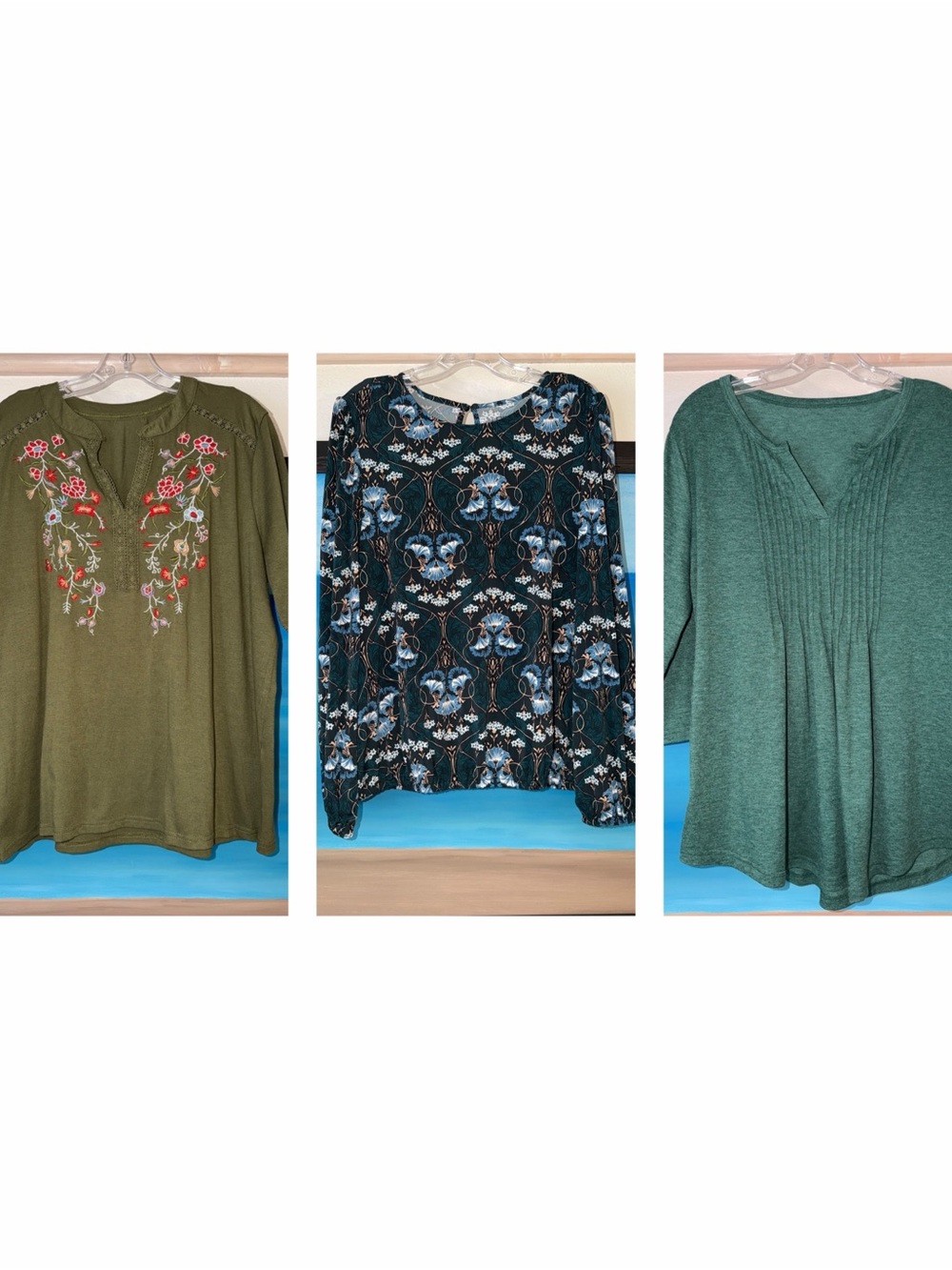 Pack of 3 Green Women's Tops in Size Large